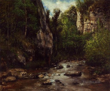  Gustav Obras - Paisaje cerca de Puit Noir, cerca de Ornans, pintor del realismo realista Gustave Courbet